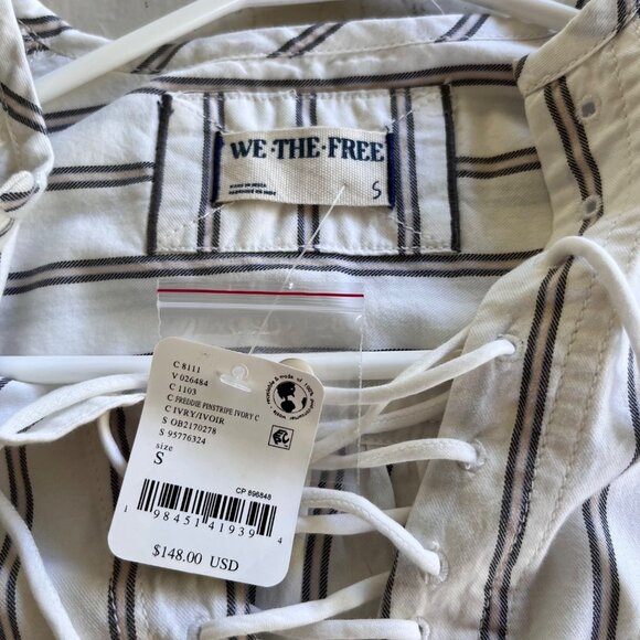 NWT We The Free People Lisbon Tunic 100% Cotton Striped Top Size S - Picture 8 of 12